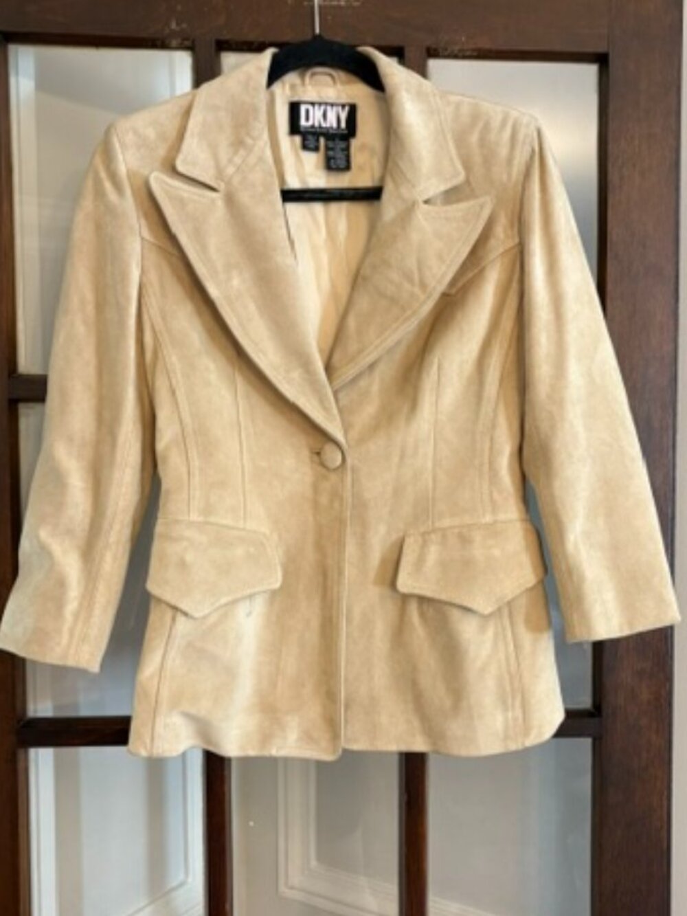 DKNY Vintage Tan Suede Blazer, Size 2